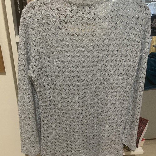 Embroidered airy blouse like new, turquoise, sizes M-L