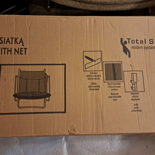 Trampoline used, diameter 2.5 meters with safety net