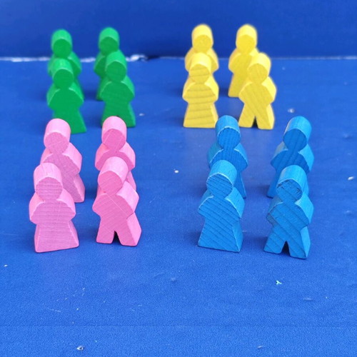 Four Seasons board game pieces used, wooden