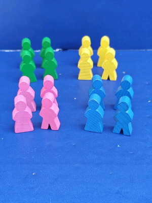 Four Seasons board game pieces used, wooden