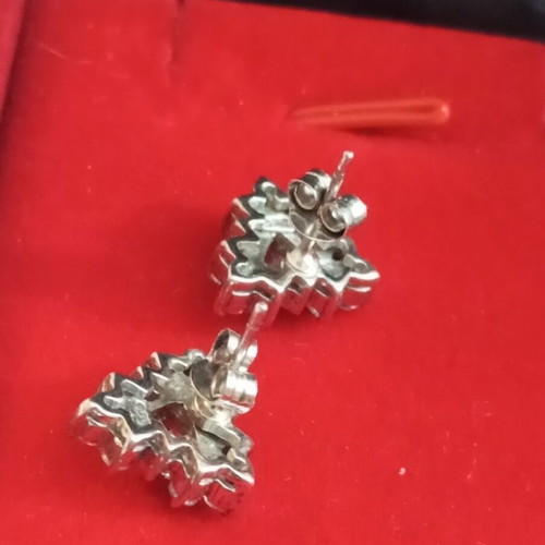 Silver 925 earrings with zircon, like new