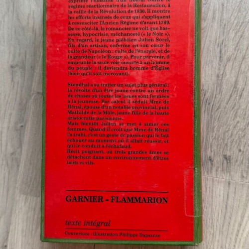 Le Rouge et le Noir hardcover book used, French