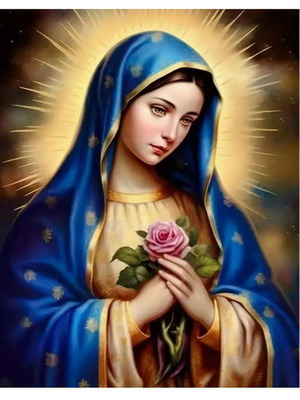 Diamond embroidery kit Virgin Mary with rose new complete set