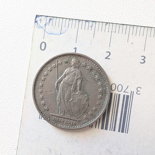 Swiss 1 Franc Coin used, 1968