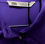  Μωβ φόρεμα Zara με κουμπιά κοσμημα