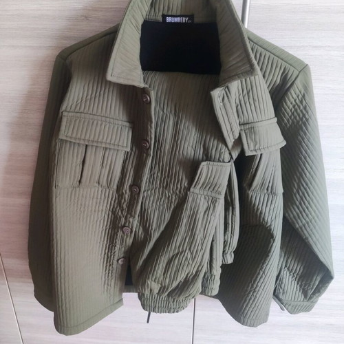 Fleece set military style for 8-9 years like new, green