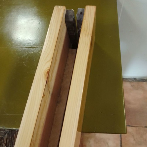 Wooden pine bed used in excellent condition with slats