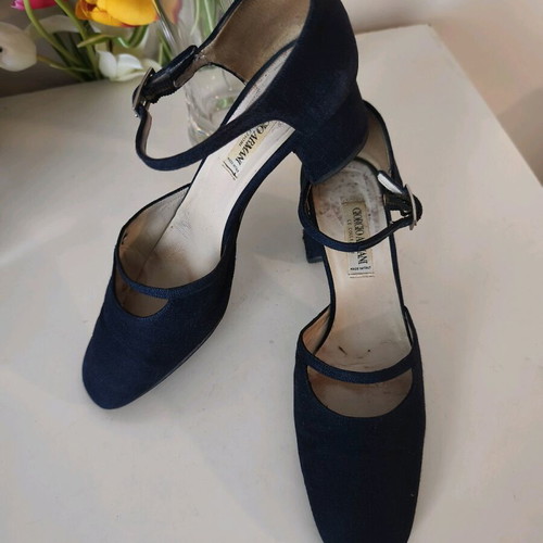 Mary Jane women's shoes Gorgio Armani used blue size 37.5
