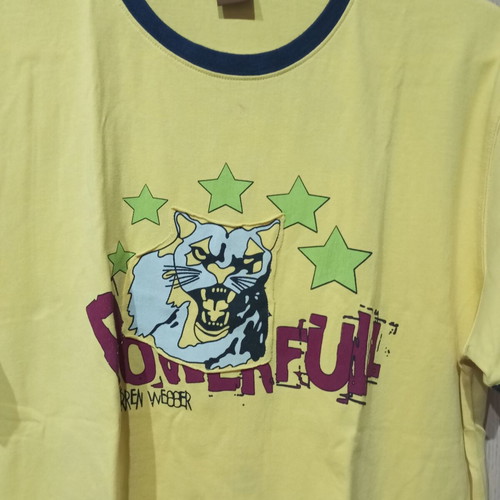 Tshirt yellow XL with front print like new, cotton fabric