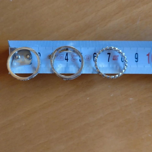 Set of 3 bronze rings, like new, size 59