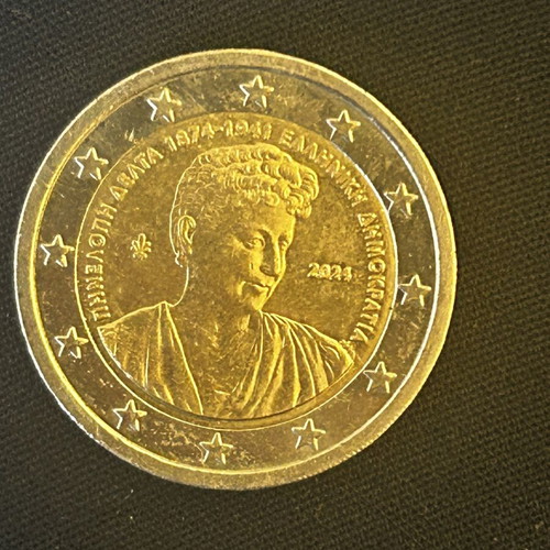 Rare Penelope Delta 2 Euro coin used