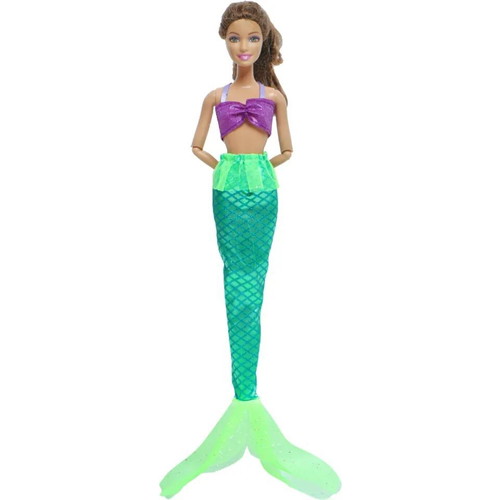 Mermaid Queen Doll Dress 29cm new, green tail and purple bust
