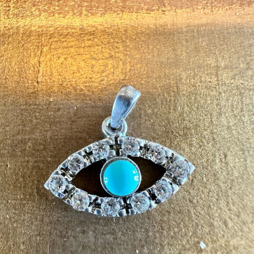 Silver pendant with zircon and topaz 925 like new from Kalamata
