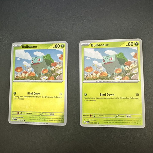 Bulbasaur Mega Evolution card 001/132, normal and reverse