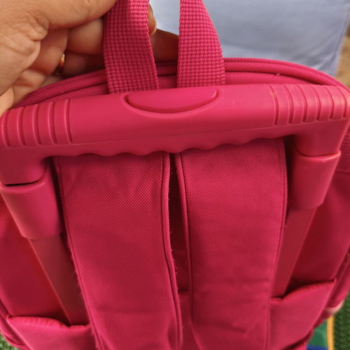 United Colors of Benetton school trolley bag, fuchsia with floral and butterfly design