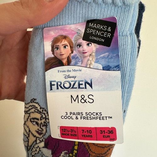 Frozen girls socks 3 pack new, size 31-36