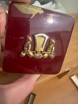 Πουδριέρα συλλεκτική μεταχειρισμένη με ρουμπινάκια, 19ος αιώνας