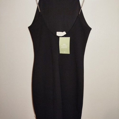 H&M dress new black with silver rhinestones, size S