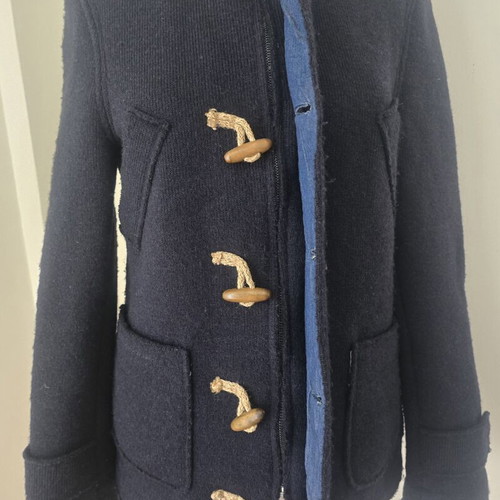 Montgomery coat used, 52% wool, blue, size M