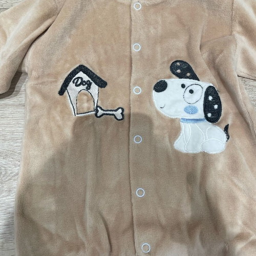 0-3 months Velour romper for baby boy