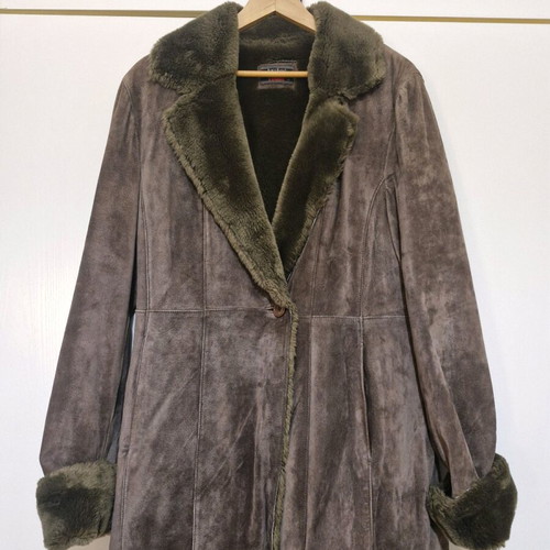 Lussile leather suede coat like new, brown, size medium