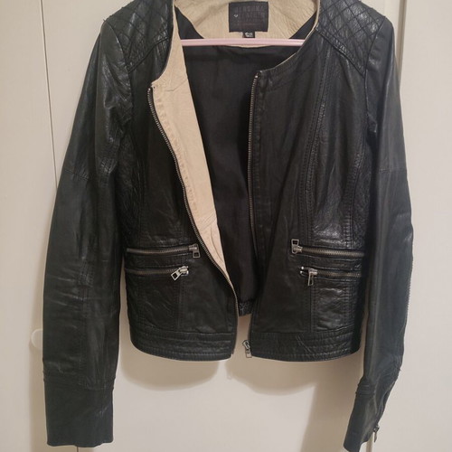 Bershka Black Leather Biker Jacket like new, size S
