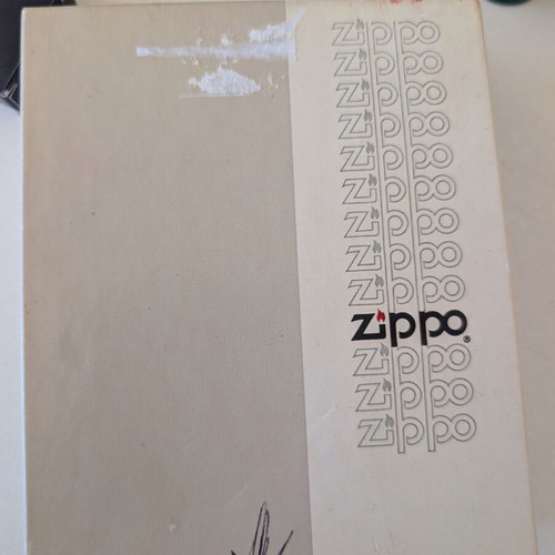 Zippo vintage cardboard packaging box, beige-grey