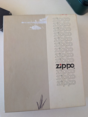 Zippo vintage cardboard packaging box, beige-grey