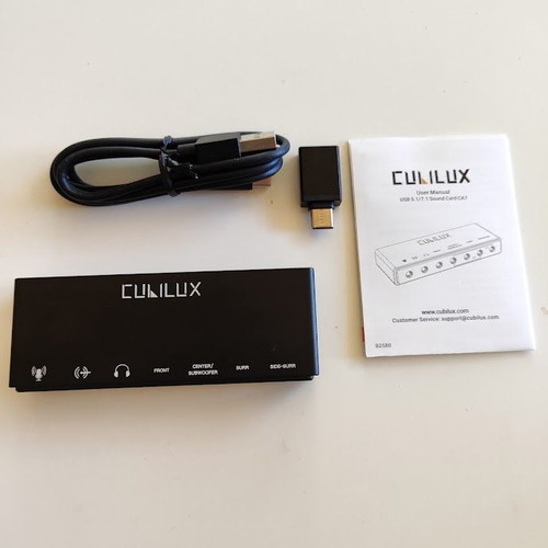 Cubilux 7.1 External USB Sound Card new, 48kHz–384kHz, Line-In and Mic Input