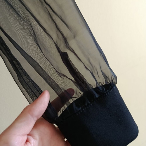 One-piece shorts formal with tulle sleeves, like new, black, size L