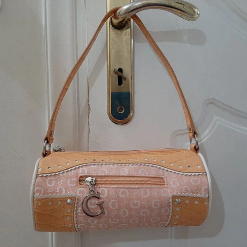 Guess vintage cloth barrel shoulder bag new orange