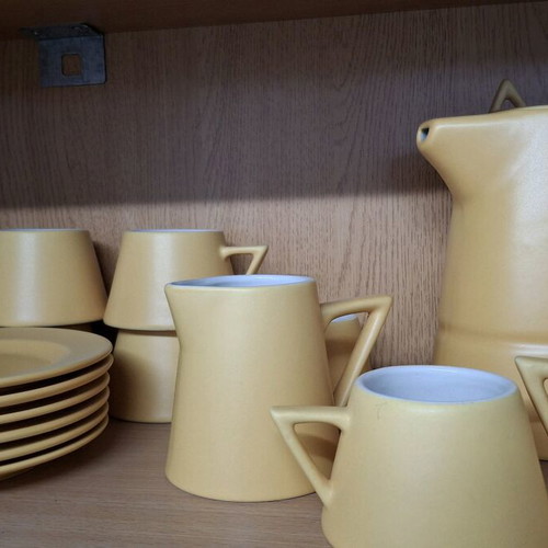Tea set new mustard/yellow matte