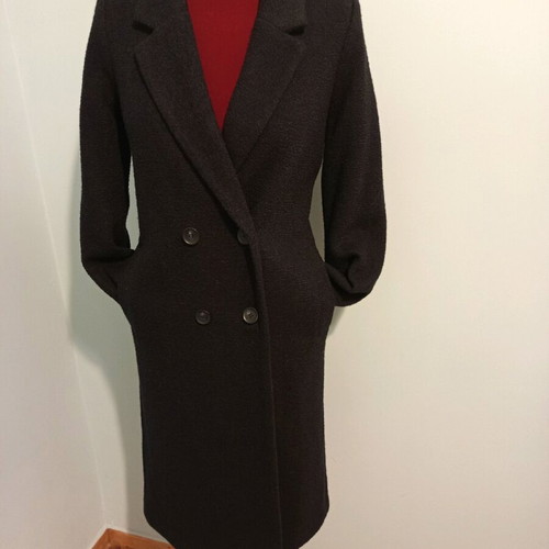 Monki black coat like new with lapel collar wool blend XS