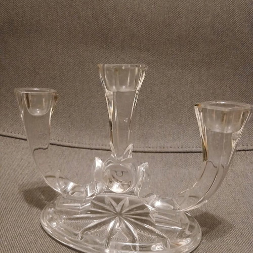 Crystal three-arm candlesticks from the '60s like new