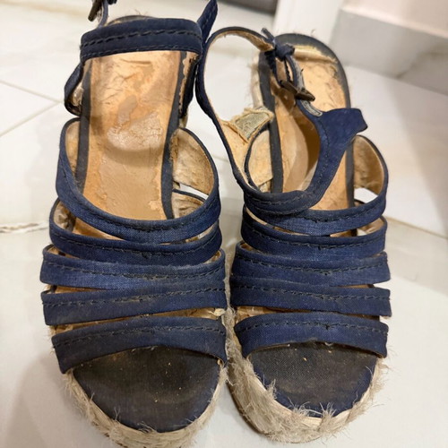Nine West platform sandals used, straw sole, size 36, worn