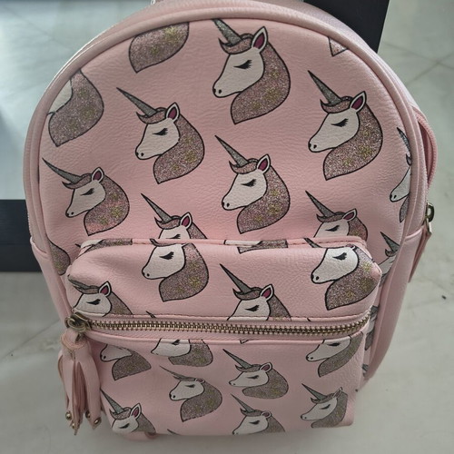 Children's backpack with unicorn design, like new, pink