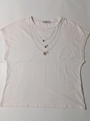 Stradivarius short-sleeve blouse used, white, size M
