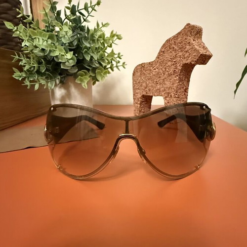 Gucci vintage shield sunglasses GG2802/S like new, brown and gold
