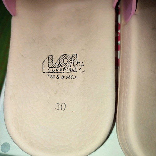 Lol girls' slippers size 30, like new, pink