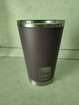Stainless steel coffee mug purple new