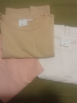 Zara pack of 3 short-sleeve solid color tops for 2-3 year olds