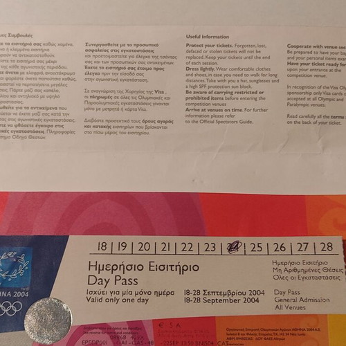 Athens 2004 Olympic Games Day Pass ticket used