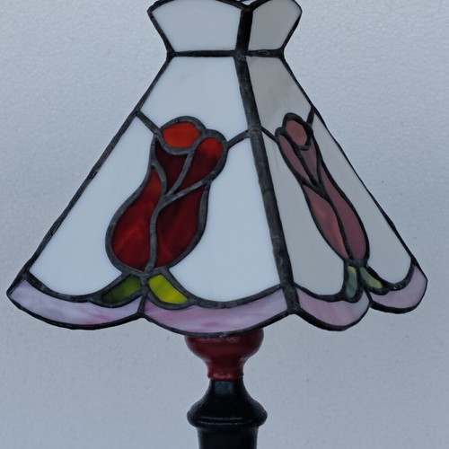 Stained glass table lamps, set of 2