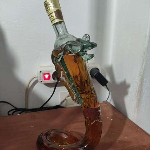 Handmade Glass Decanter with 15-Year-Old Armenian Brandy Cobra Shape