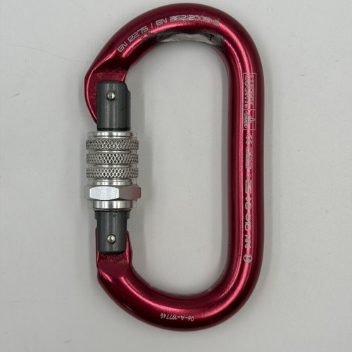 Lucky by Faders climbing safety carabiner used, red, screw-lock