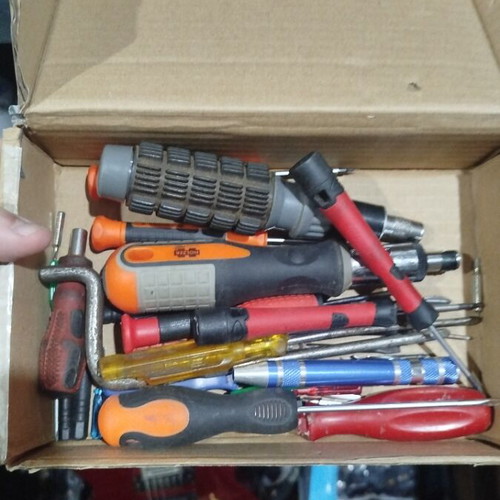 Screwdrivers used, with two fully functional chestnut handles