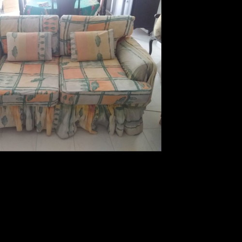 Living room sofas used, fabric set with removable covers