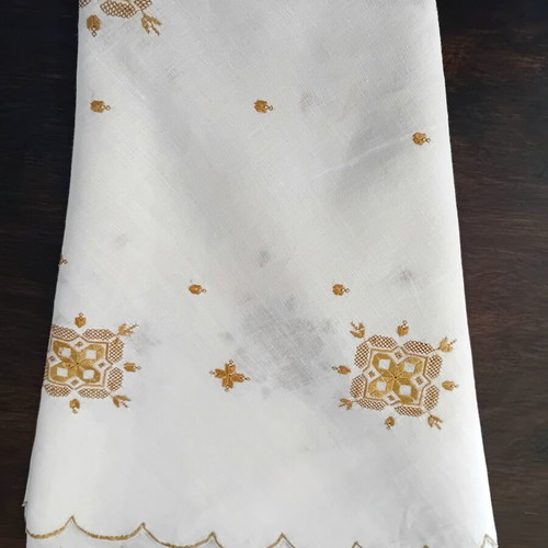 Tablecloth with Handmade Karsaniko Embroidery, New, Linen Fabric