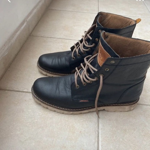 Leather men's ankle boots size 44 like new, black