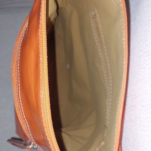 Hunter women's crossbody bag, orange patent leather